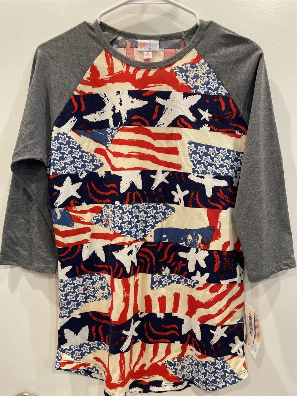 LuLaRoe Randy Tee Americana 4th Of July Size S Small Stars Stripes NWT